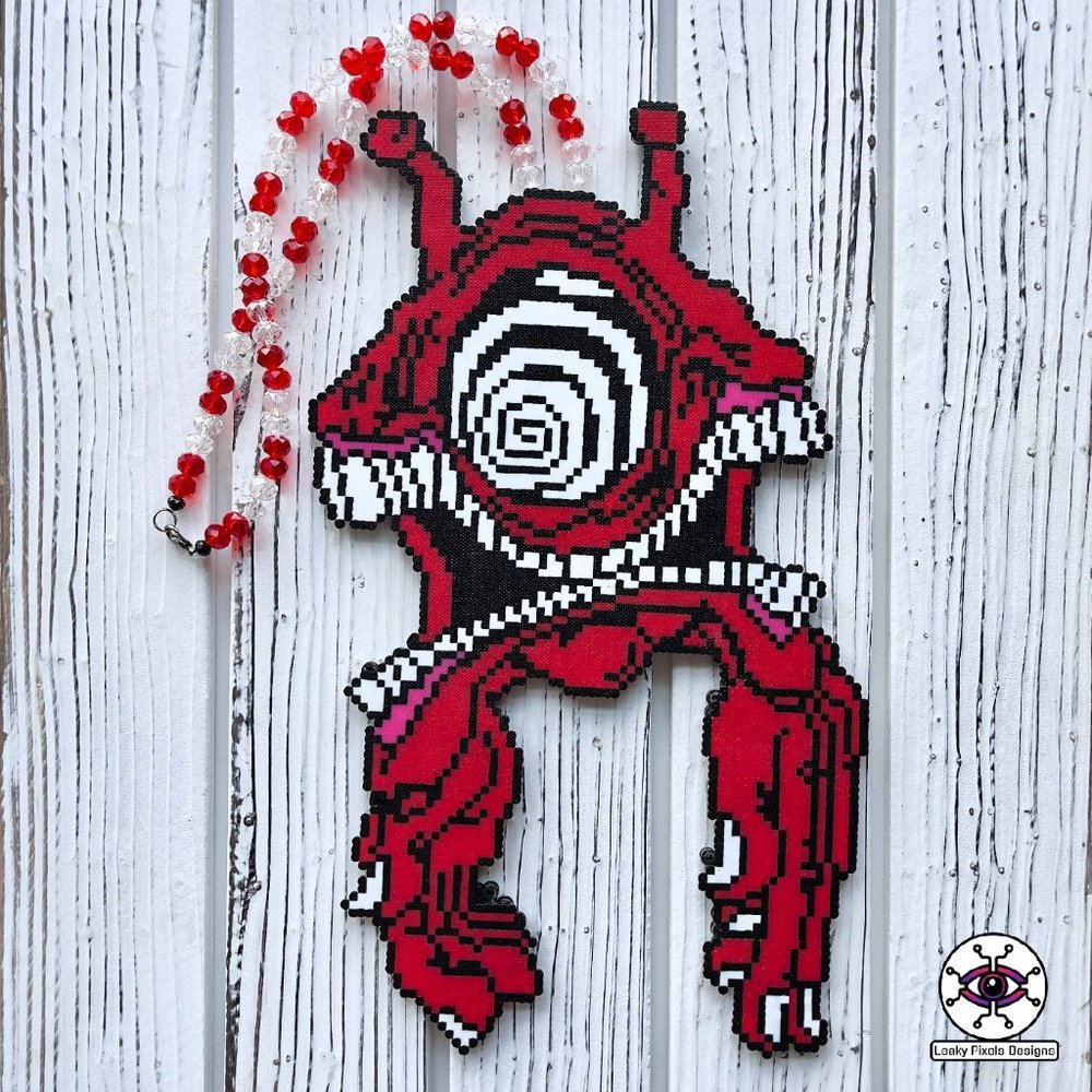 Red Cyclops Perler Necklace